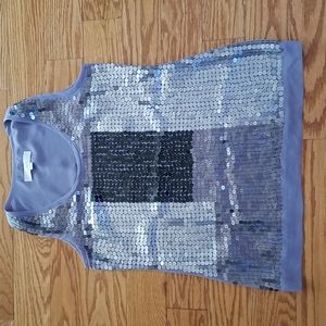 🎁2/$30🎁 Loft Grey, silver, charcoal sequin shell tank